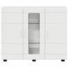  Széf polcokkal Magasfényű fehér 55.5 x 29 x 100 cm Faanyag