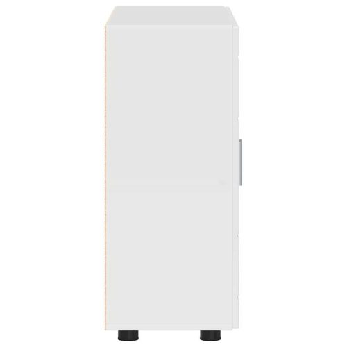  Széf polcokkal Magasfényű fehér 55.5 x 29 x 100 cm Faanyag