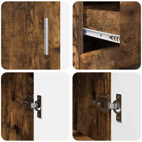  Széf polcokkal Füstölt tölgy 88,5 x 30,5 x 73 cm Faanyag