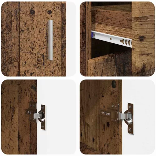  Széf polcokkal tárolóval Öreg fa 88,5 x 30,5 x 73 cm Faanyag