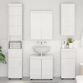    Fürdőszobai faliszekrény TULUM Magas Fényű Fehér Faanyag