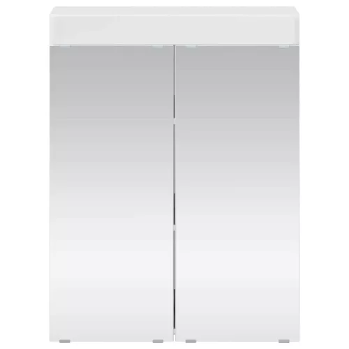  Fürdőszobai tükörszekrény TULUM Magas Fényű Fehér Faanyag