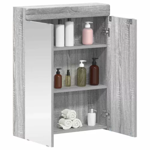  Fürdőszobai tükörszekrény TULUM Szürke Sonoma 60 x 16,5 x 78 cm