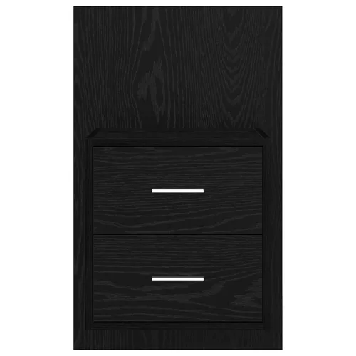  Fali éjjeli szekrény 2 pcs Fekete tölgy 48,5 x 32,5 x 80 cm