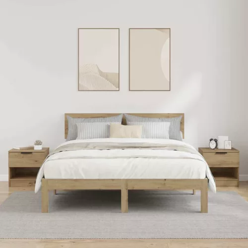  Ágyat tartó szekrény 2 pcs kézműves tölgy 40 x 39 x 40 cm