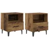  Éjjeliszekrény fiókkal 2 pcs Régi fa 40 x 35 x 47.5 cm Faanyag