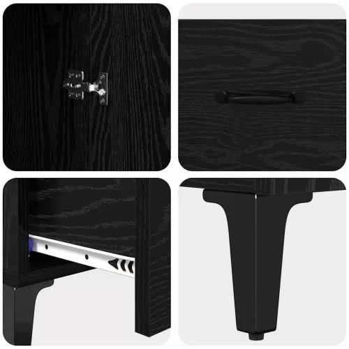  Magasfiú Fekete tölgy 70 x 31 x 115 cm Műszaki fa és vas