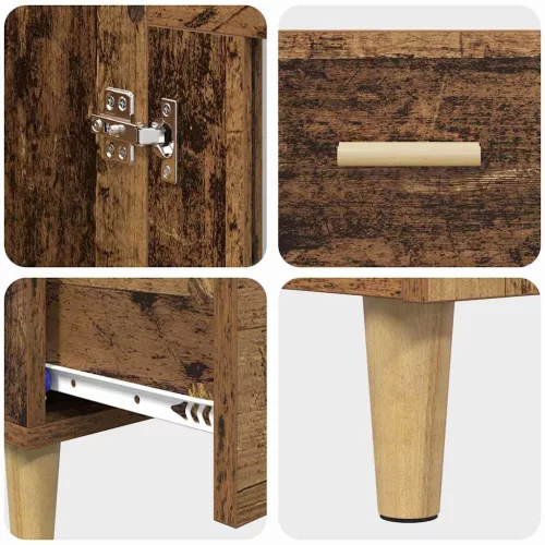  Magasfiú fiókkal Öreg fa 70 x 31 x 115 cm Faanyag