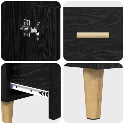  Magasfiú fiókkal Fekete tölgy 70 x 31 x 115 cm Faanyag