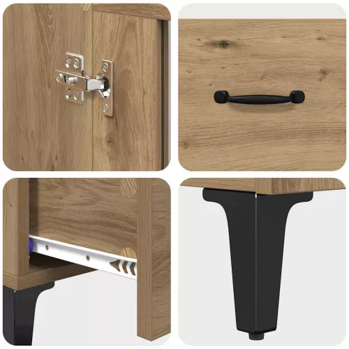  Magasfiú Artisan tölgy 70 x 31 x 115 cm Műszaki fa és vas