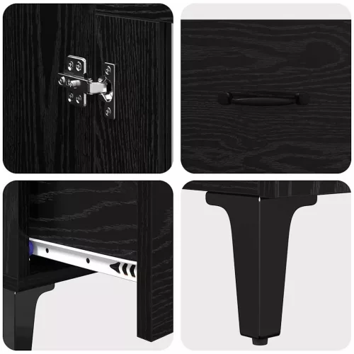  Magasfiú Fekete tölgy 70 x 31 x 115 cm Műszaki fa és vas