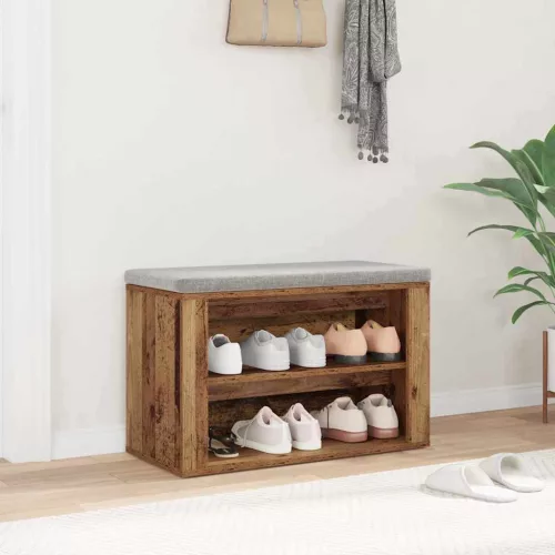  Cipőtartó polcokkal tárolóval Régi fa 75 x 35 x 45 cm Faanyag