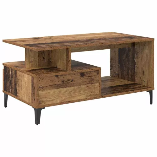  Dohányzóasztal with Drawer Régi fa 90 x 49 x 45 cm Faanyag