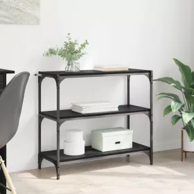    Könyvespolc Fekete tölgy 80 x 33 x 70,5 cm Műszaki fa és vas