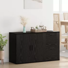  Széf fiókkal Fekete tölgy 100 x 33 x 59.5 cm Faanyag