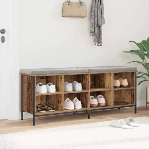  Cipőszekrény Öreg fa 131 x 35 x 50 cm Műszaki fa és vas