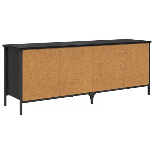  Cipőszekrény Fekete tölgy 131 x 35 x 50 cm Műszaki fa és vas