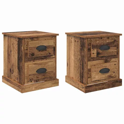  Éjjeliszekrény fiókkal 2 pcs Régi fa 39 x 39 x 47.5 cm Faanyag