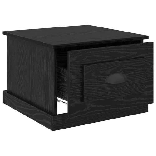  Dohányzóasztal with Drawer Musta tammi 50 x 50 x 35 cm Faanyag