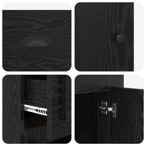  Oldalsó szekrény Fekete tölgy 40 x 50 x 75 cm Faanyag