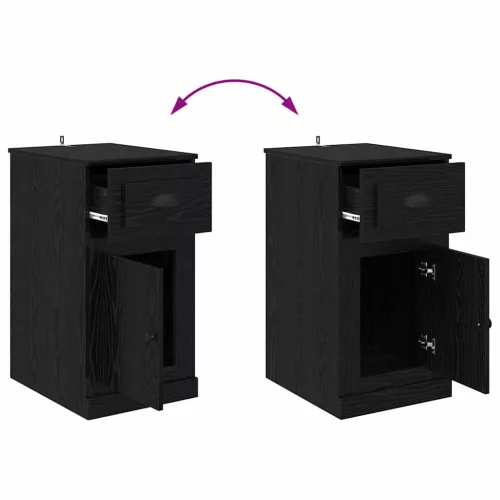  Oldalsó szekrény Fekete tölgy 40 x 50 x 75 cm Faanyag