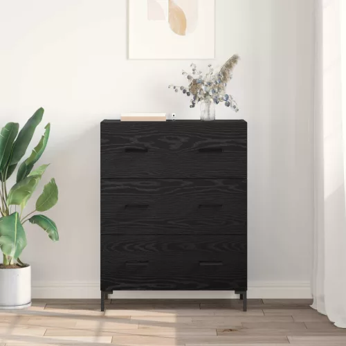  Széf fiókkal Fekete tölgy 69,5 x 34 x 90 cm Műszaki fa és vas