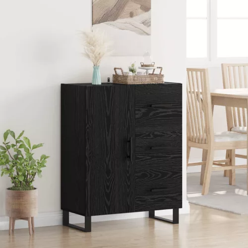  Széf fiókkal Fekete tölgy 69,5 x 34 x 90 cm Műszaki fa és vas