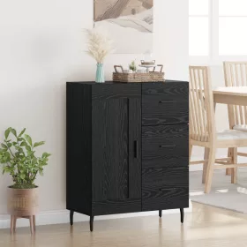    Széf fiókkal Fekete tölgy 69,5 x 34 x 90 cm Műszaki fa és vas