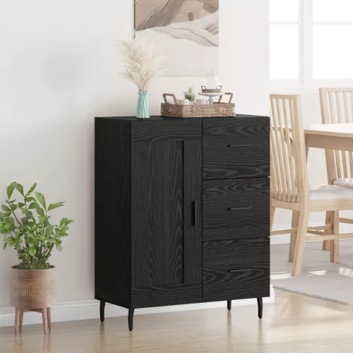  Széf fiókkal Fekete tölgy 69,5 x 34 x 90 cm Műszaki fa és vas