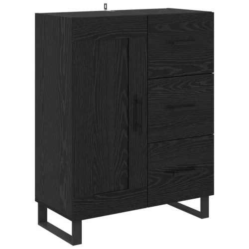  Széf fiókkal Fekete tölgy 69,5 x 34 x 90 cm Műszaki fa és vas