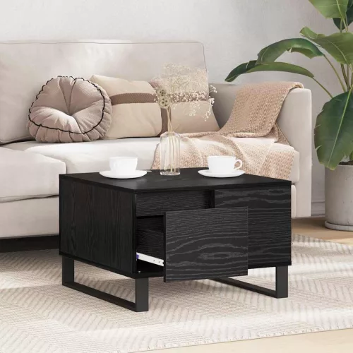 Dohányzóasztal fiókkal Musta tammi 55 x 55 x 36.5 cm Faanyag