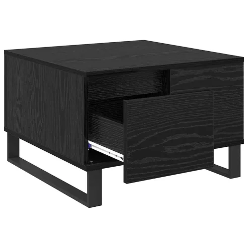  Dohányzóasztal fiókkal Musta tammi 55 x 55 x 36.5 cm Faanyag