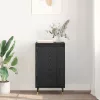  Széf 2 pcs Fekete tölgy 40 x 35 x 70 cm Műszaki fa és vas