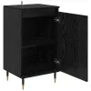 Széf 2 pcs Fekete tölgy 40 x 35 x 70 cm Műszaki fa és vas