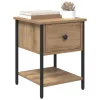  Éjjeli asztal 2 pcs kézműves tölgy 34 x 35,5 x 45 cm Faanyag