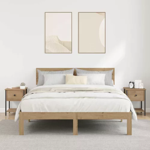  Éjjeli asztal 2 pcs kézműves tölgy 34 x 35,5 x 45 cm Faanyag