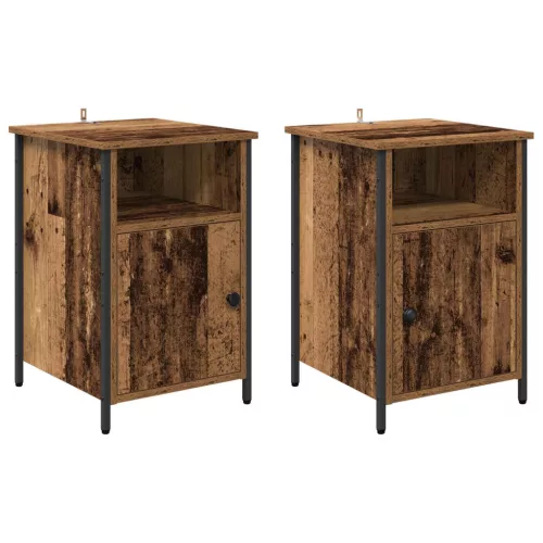  Éjjeliszekrény 2 pcs Öreg fa 40 x 42 x 60 cm Faanyag