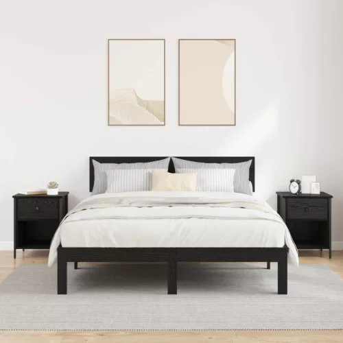  Éjjeliszekrény 2 pcs Fekete tölgy 40 x 42 x 50 cm Faanyag