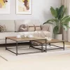  Fészkelt Kávézó Asztal 2 pcs kézműves tölgy 80 x 8035 x cm