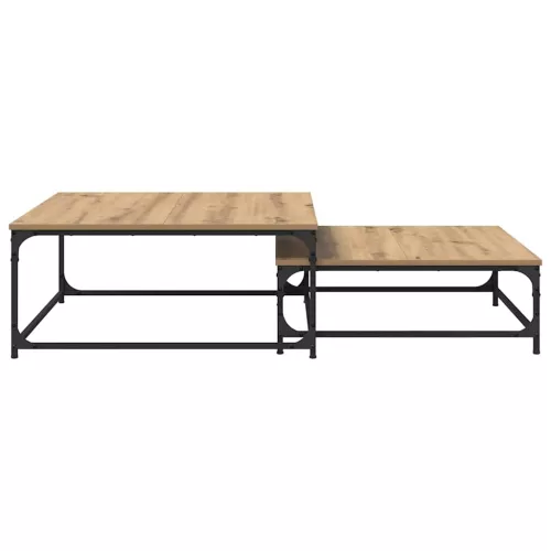  Fészkelt Kávézó Asztal 2 pcs kézműves tölgy 80 x 8035 x cm