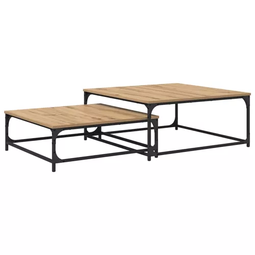  Fészkelt Kávézó Asztal 2 pcs kézműves tölgy 80 x 8035 x cm