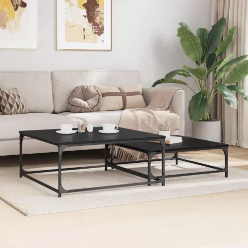  Fészkelt Kávézó Asztal 2 pcs Musta tammi 80 x 8035 x cm Faanyag