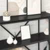  Konzolasztal polcokkal Fekete tölgy 160 x 30 x 75 cm Faanyag