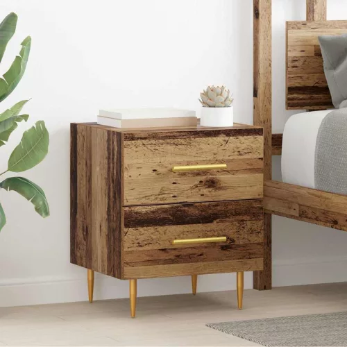  Éjjeliszekrény fiókkal 2 pcs Öreg fa 40 x 35 x 47,5 cm Faanyag