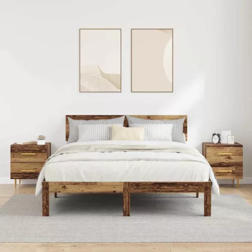  Éjjeliszekrény fiókkal 2 pcs Öreg fa 40 x 35 x 47,5 cm Faanyag