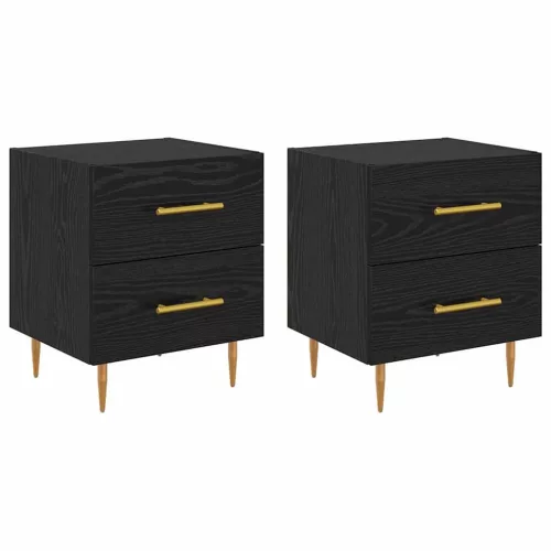  Éjjeliszekrény 2 pcs Fekete tölgy 40 x 35 x 47,5 cm Faanyag