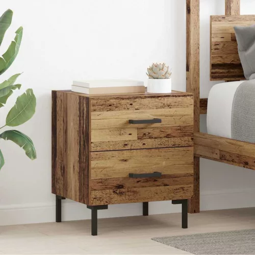  Éjjeliszekrény fiókkal 2 pcs Öreg fa 40 x 35 x 47,5 cm Faanyag