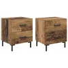  Éjjeliszekrény fiókkal 2 pcs Öreg fa 40 x 35 x 47,5 cm Faanyag