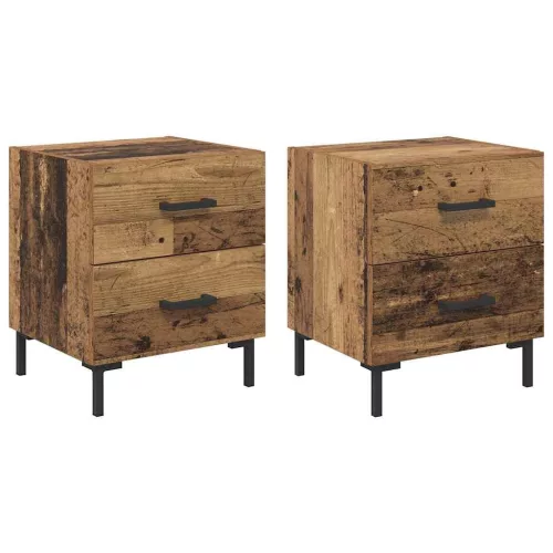  Éjjeliszekrény fiókkal 2 pcs Öreg fa 40 x 35 x 47,5 cm Faanyag