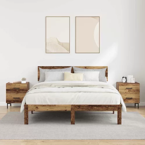  Éjjeliszekrény fiókkal 2 pcs Öreg fa 40 x 35 x 47,5 cm Faanyag